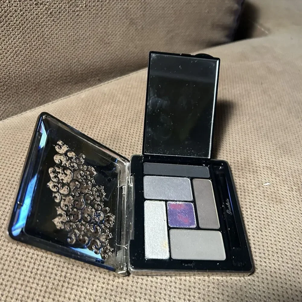 GUERLAIN ECRIN 6 Color Eye Shadow Palette Metal Case in Velvet Pouch RARE